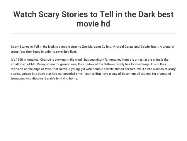 Download Scary Stories To Tell In The Dark By Director Best Movie Hd
