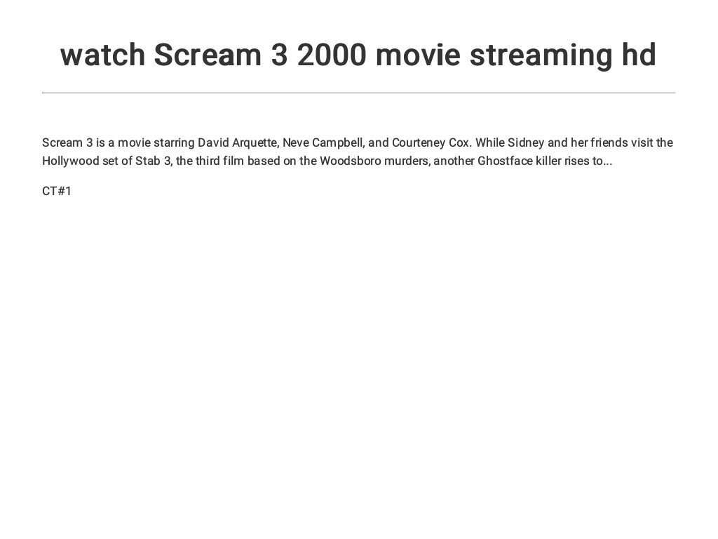 watch Scream 3 2000 movie streaming hd