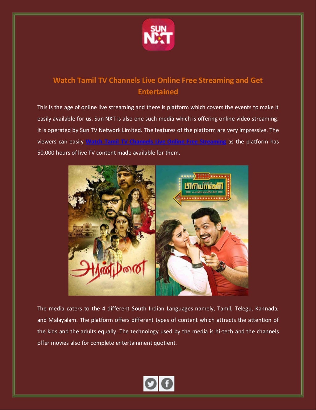 Watch Tamil TV Channels Live Online Free Streaming and Get Entertained