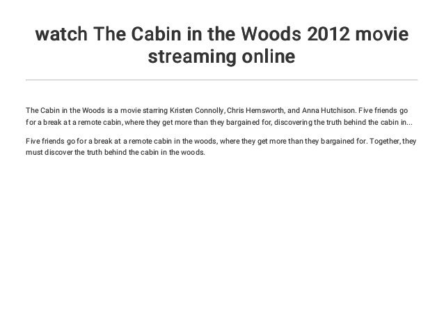 Watch The Cabin In The Woods 2012 Movie Streaming Online
