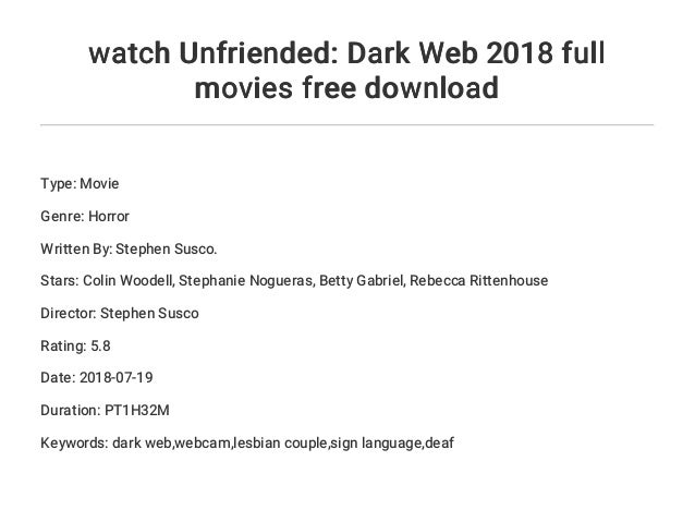 watch Unfriended: Dark Web 2018 full movies free download