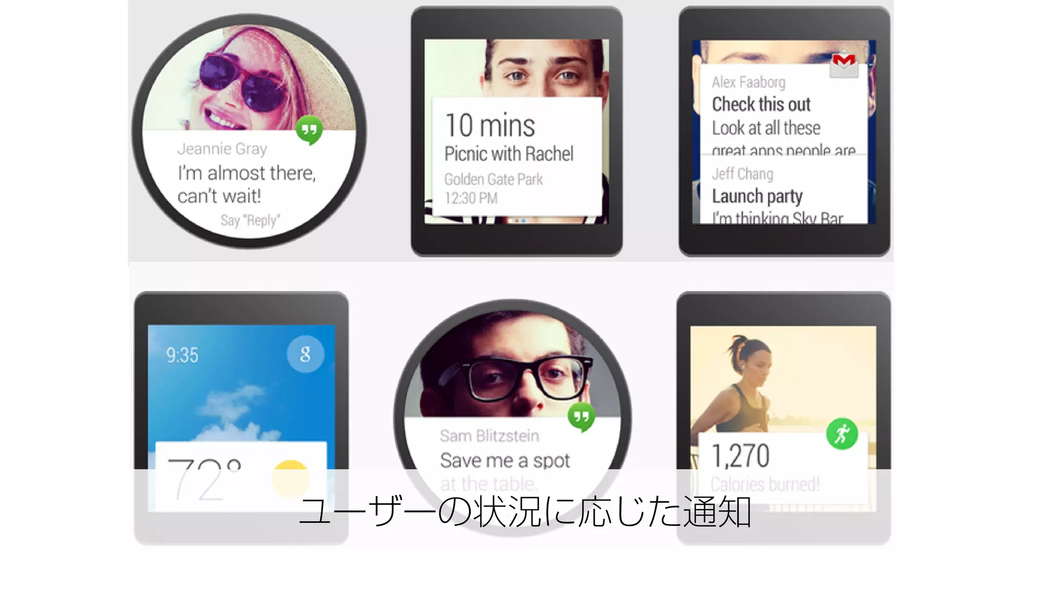 ユーザーの状況に応じた通知
 