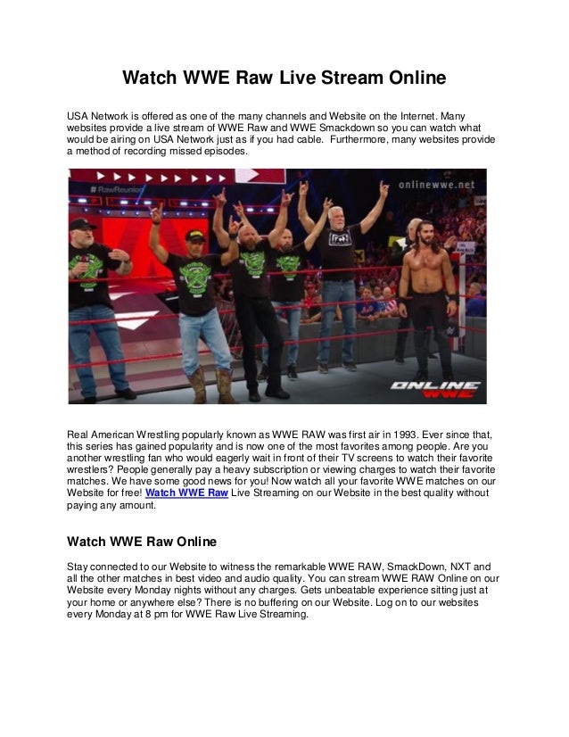 watch raw live on wwe network