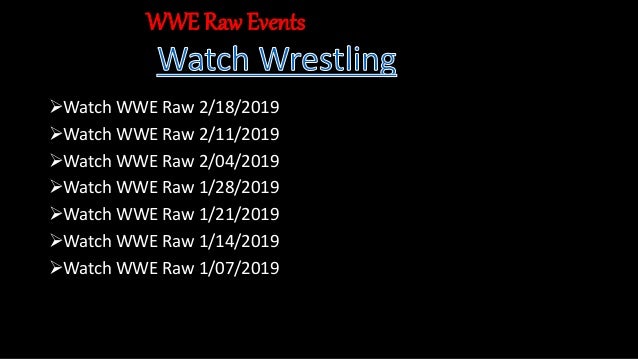 watch wrestling raw