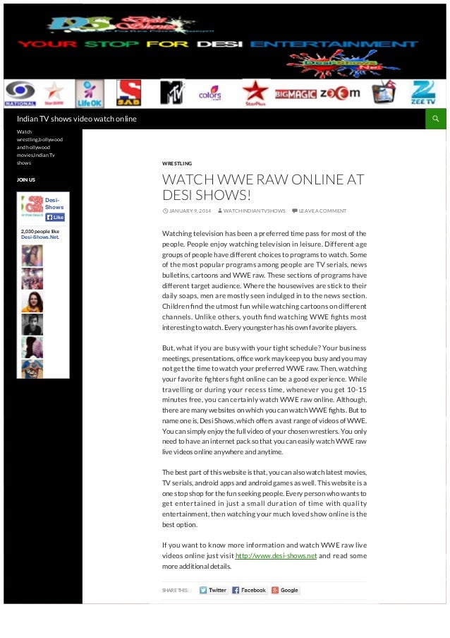 watch wrestling raw online