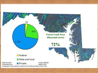 Forest Land Area
(thousand acres)


    72%
 