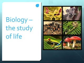 Biology –
the study
of life
 
