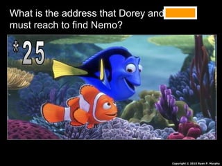 What is the address that Dorey and Marlin
must reach to find Nemo?
Copyright © 2010 Ryan P. Murphy
 