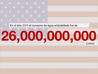 En el año 2004 el consumo de agua embotellada fue de
(Litros)
 