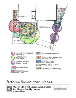 PERENNIAL GARDEN, VARIATION ONE
    Water‐Efficient Landscaping Ideas    More info about water‐efficient 
                                         landscaping and plants at  
    for Single‐Family Homes              www.hayward‐ca.gov/water‐
                                         conservation
    CITY OF HAYWARD
 
