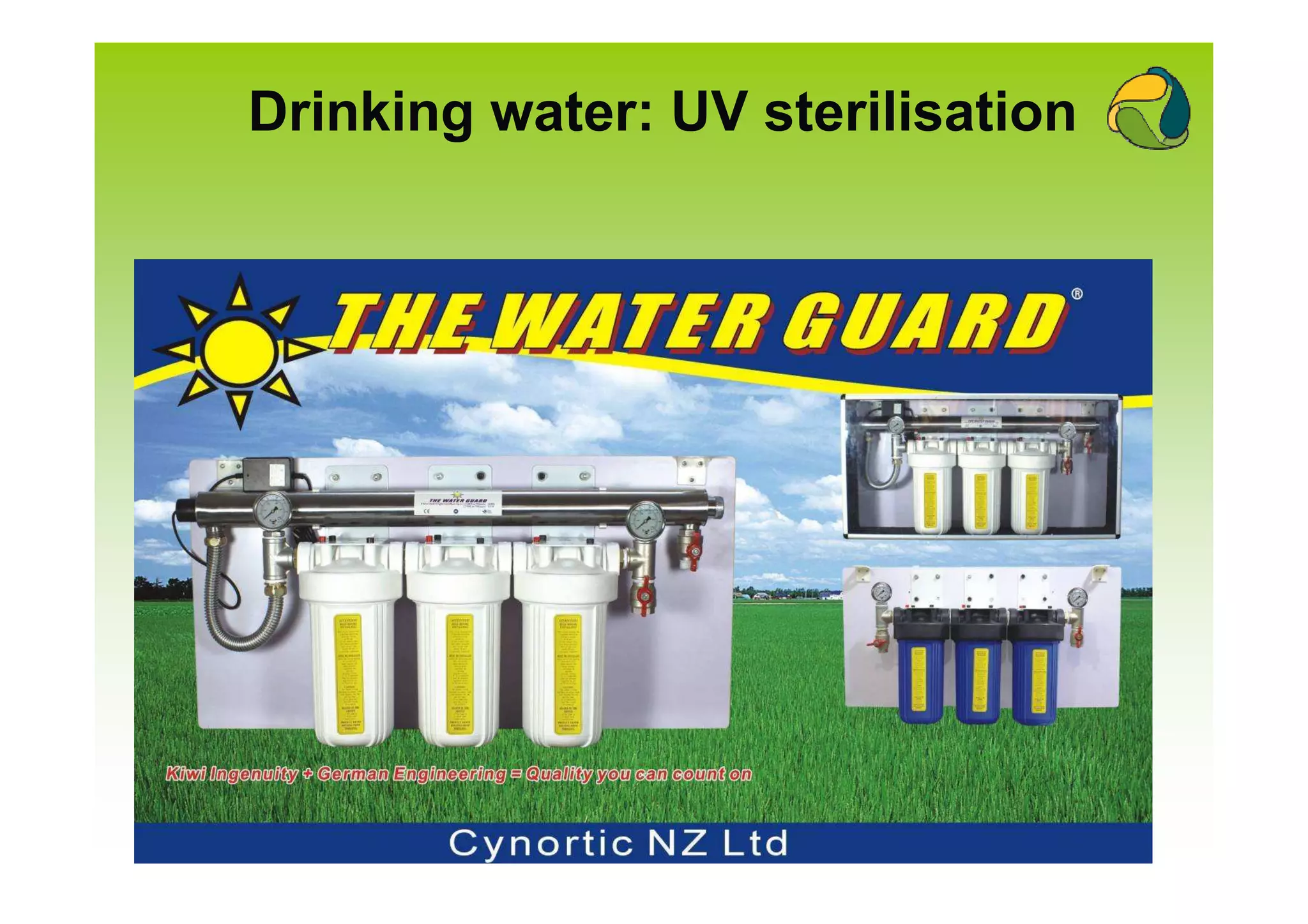 Drinking water: UV sterilisation
 