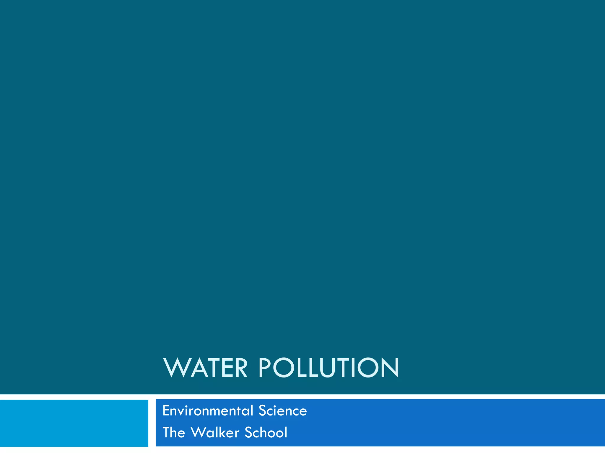 Water Pollution and Treatment