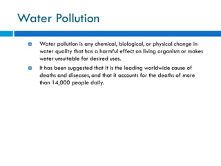 Water Pollution and Treatment