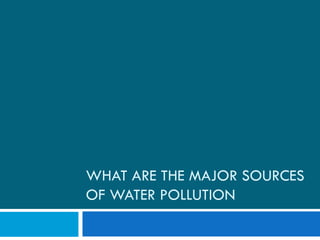 Water Pollution and Treatment