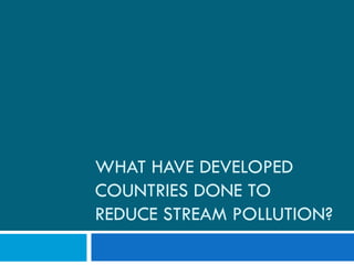 Water Pollution and Treatment