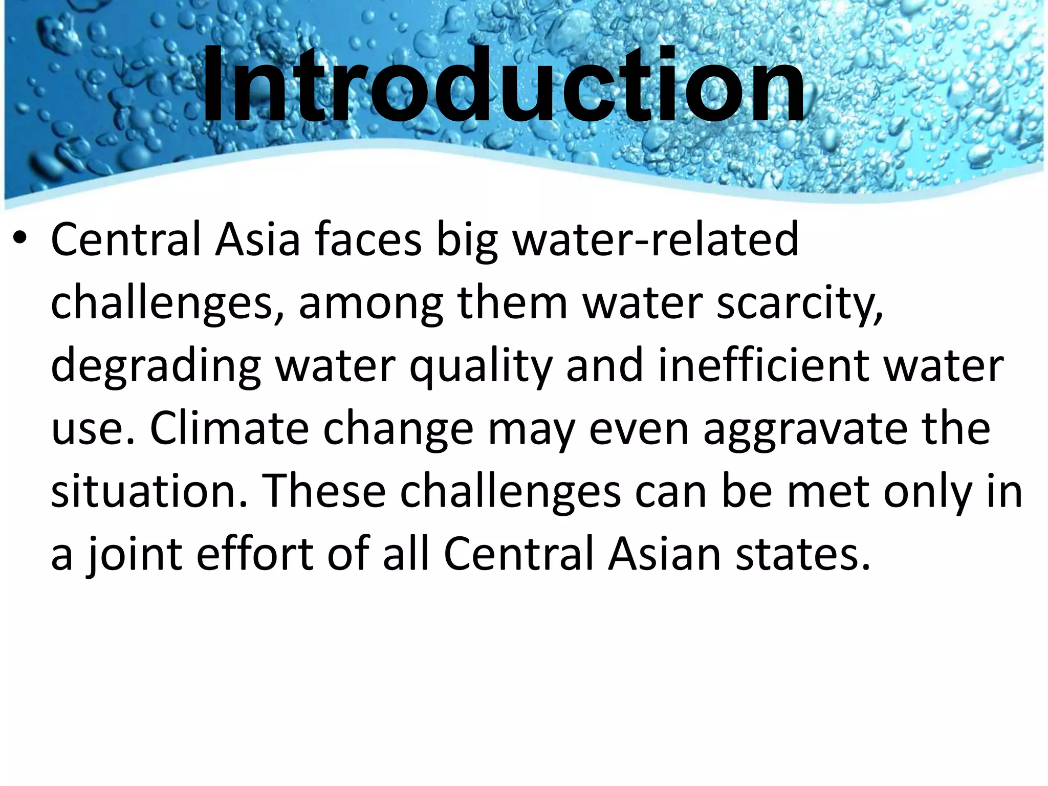 Water Management in Central Asia | PPTX