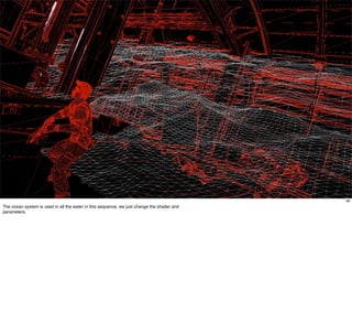 96
The ocean system is used in all the water in this sequence, we just change the shader and
parameters.
 