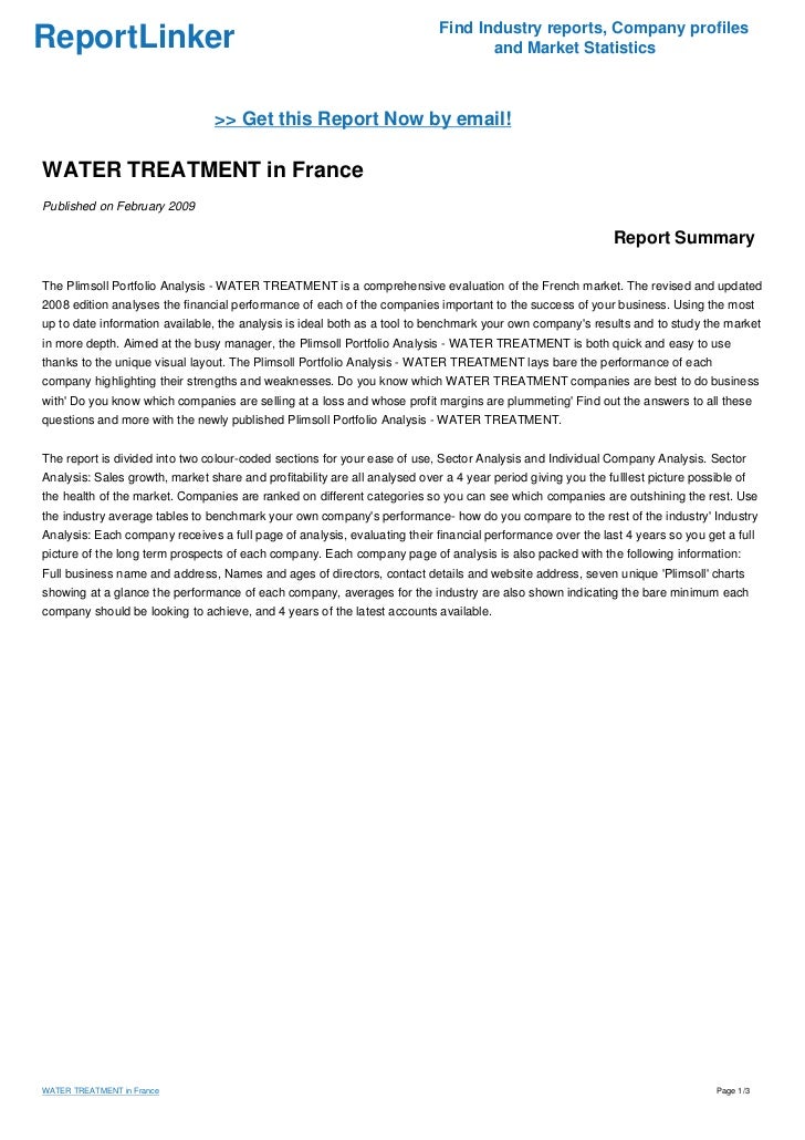 WATER TREATMENT in France