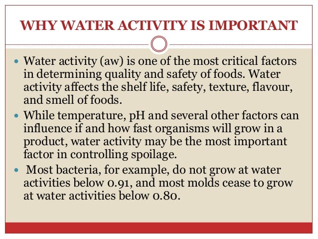 water activity water activity