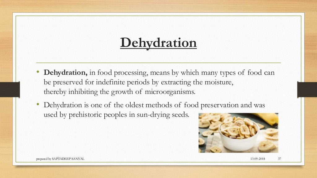 Water activity and types of food based on water activity