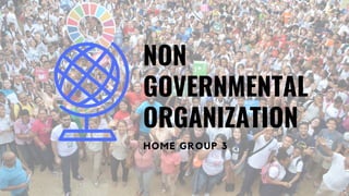 NON
GOVERNMENTAL
ORGANIZATION
HOME GROUP 3
 