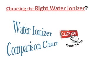 Choosing the Right Water Ionizer?
 