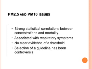 PM2.5 AND PM10 ISSUES
 