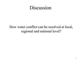 Water and conflict in india ppt | PDF