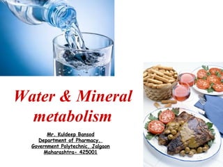 water intake and metabolism