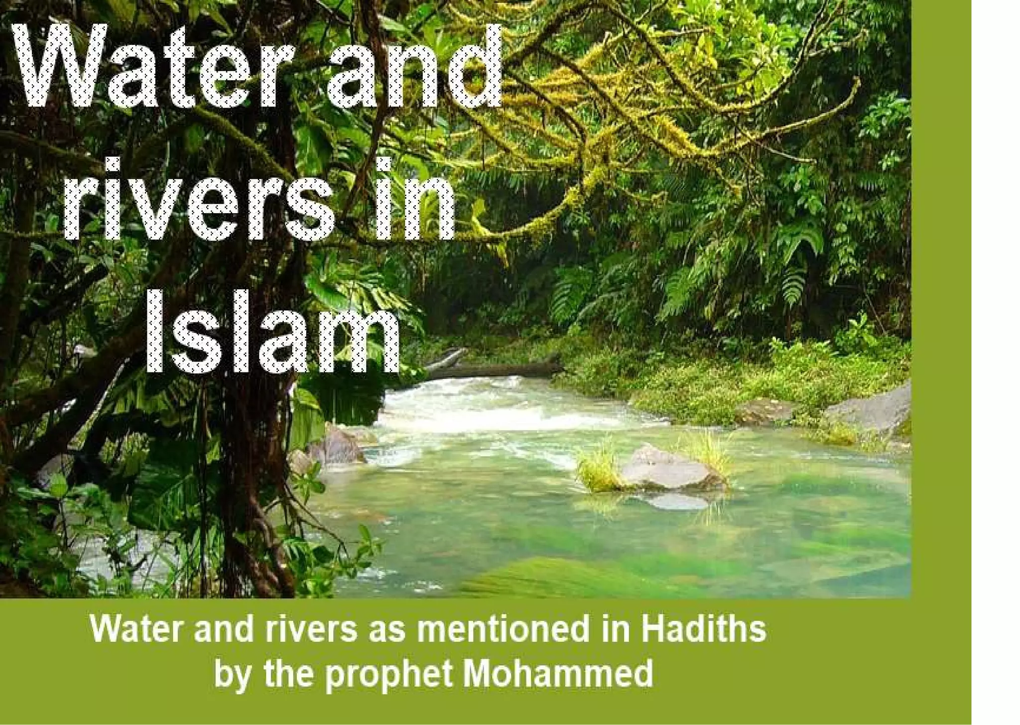 Water and rivers as mentioned in Islam