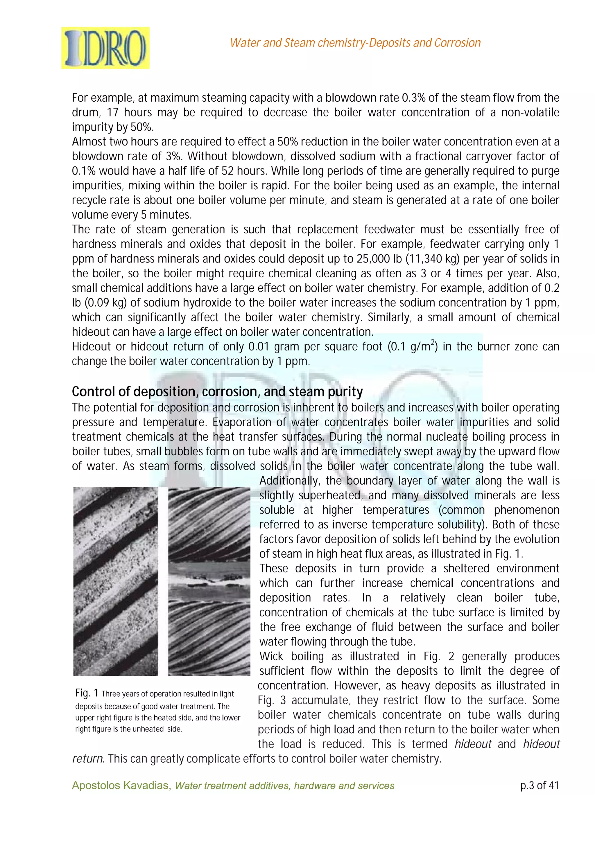 Water and steam chemistry deposits and corrosion- | PDF
