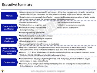 Water and Wastewater Mangement in India 2010 - Sample | PDF