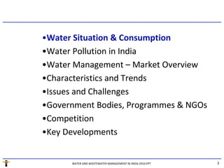 Water and Wastewater Mangement in India 2010 - Sample | PDF