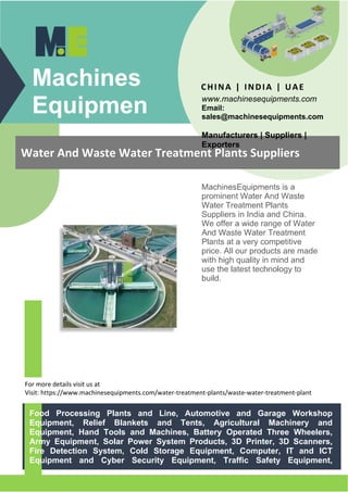 Water And Waste Water Treatment Plants Suppliers.pdf