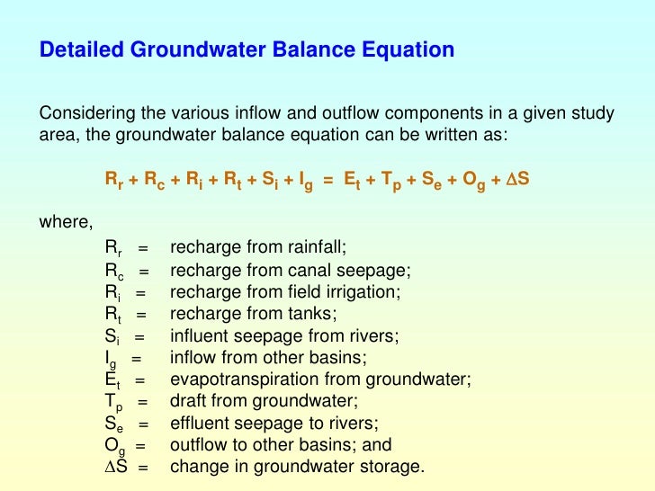 Water Balance Analysis