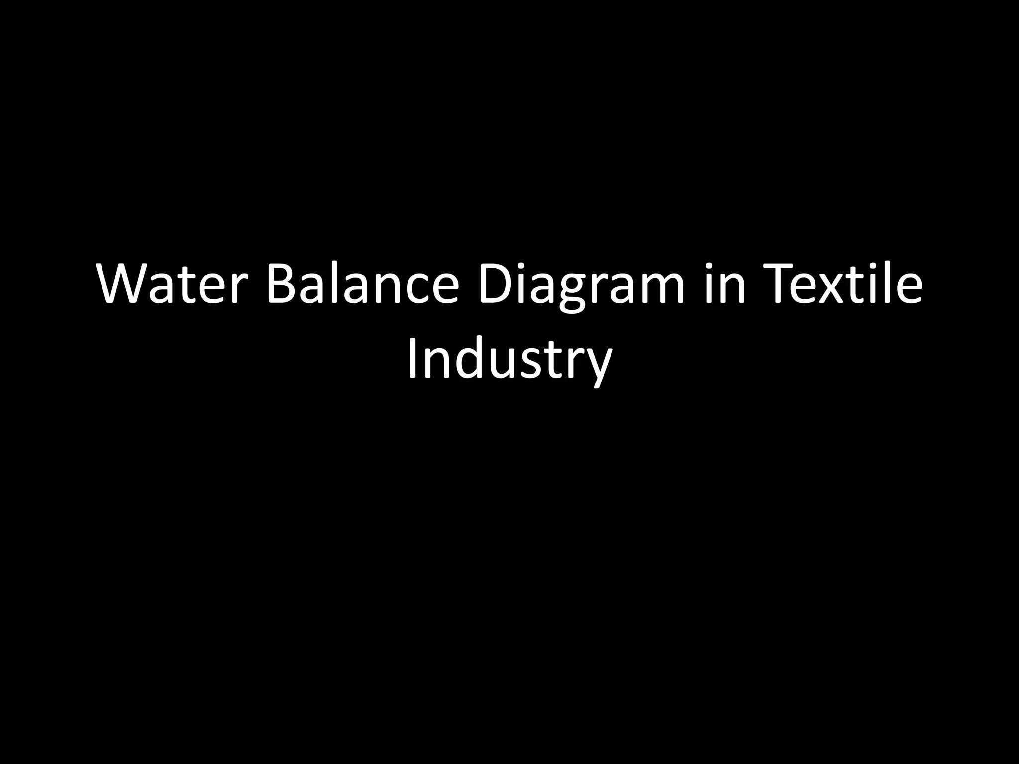 Water balance diagram in textile industry | PPTX
