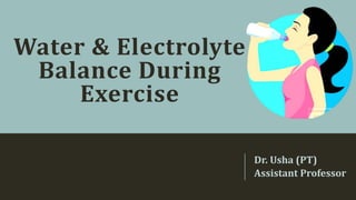 Water & Electrolyte
Balance During
Exercise
Dr. Usha (PT)
Assistant Professor
 