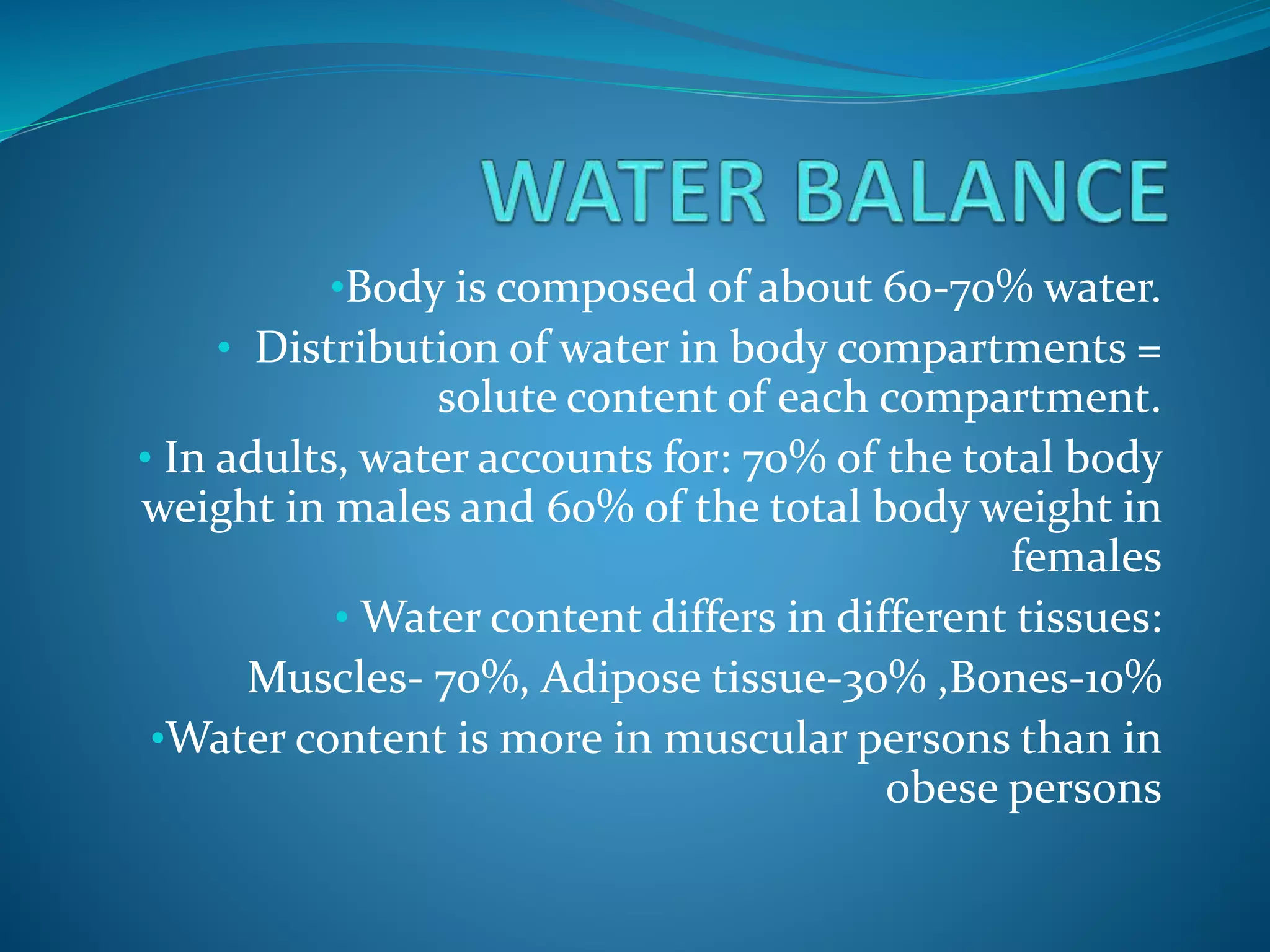 Water balance ppt PPT