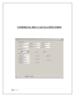 30 | P a g e
COMERCIAL BILL CALCULATION FORM
 