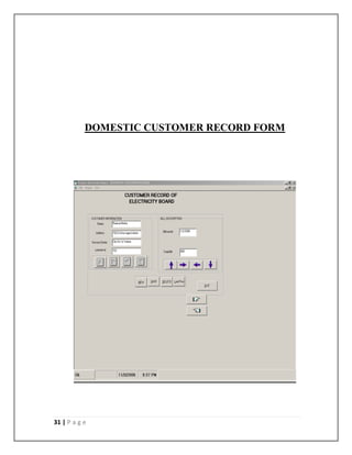 31 | P a g e
DOMESTIC CUSTOMER RECORD FORM
 