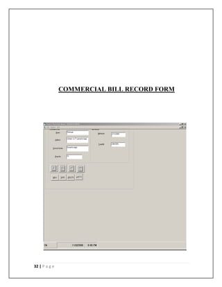 32 | P a g e
COMMERCIAL BILL RECORD FORM
 