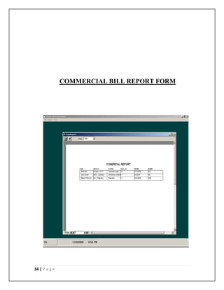 34 | P a g e
COMMERCIAL BILL REPORT FORM
 