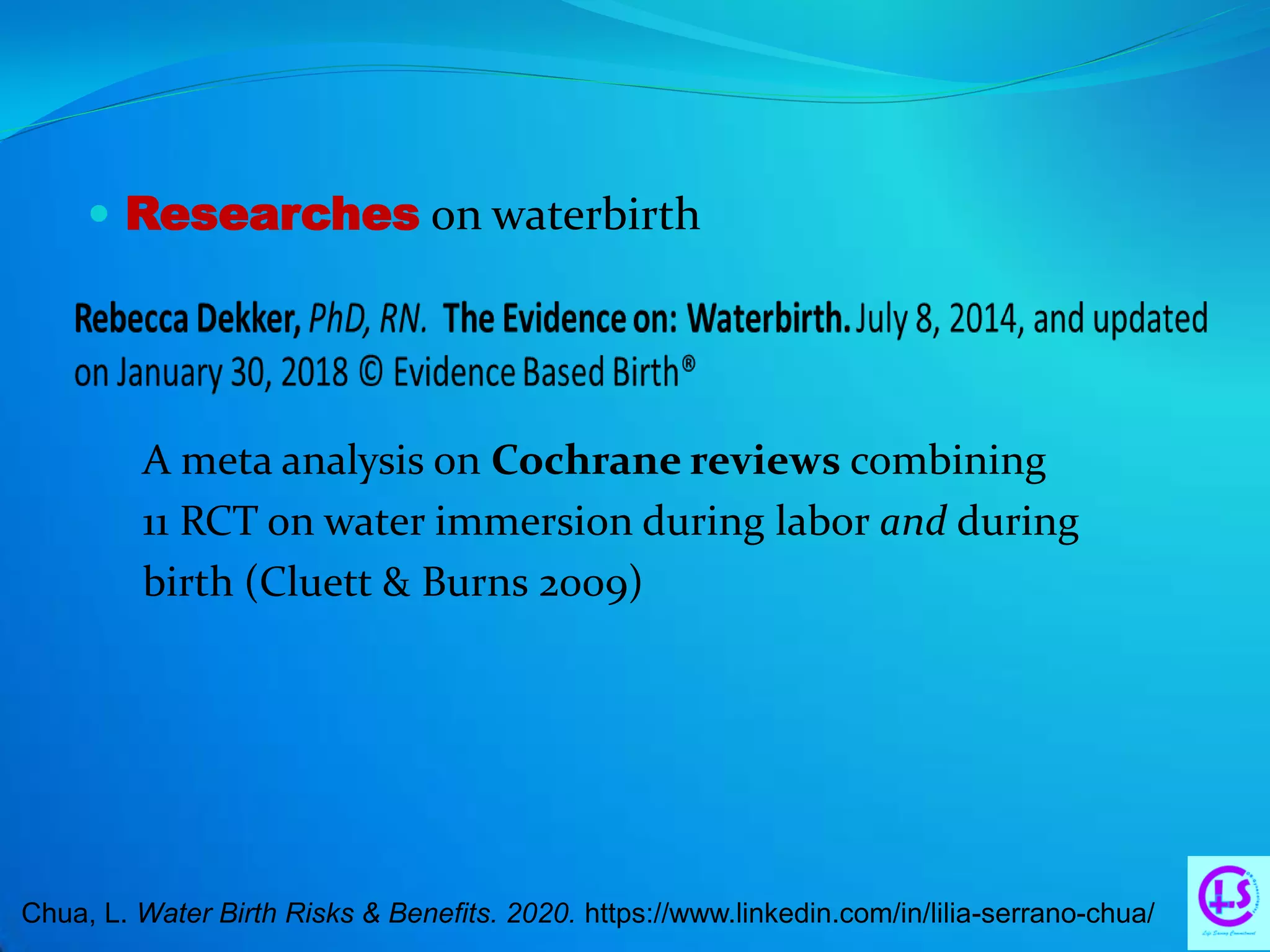 Water birth. Risk & Benefits | PDF