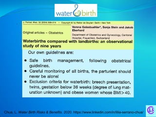 Water birth. Risk & Benefits | PDF