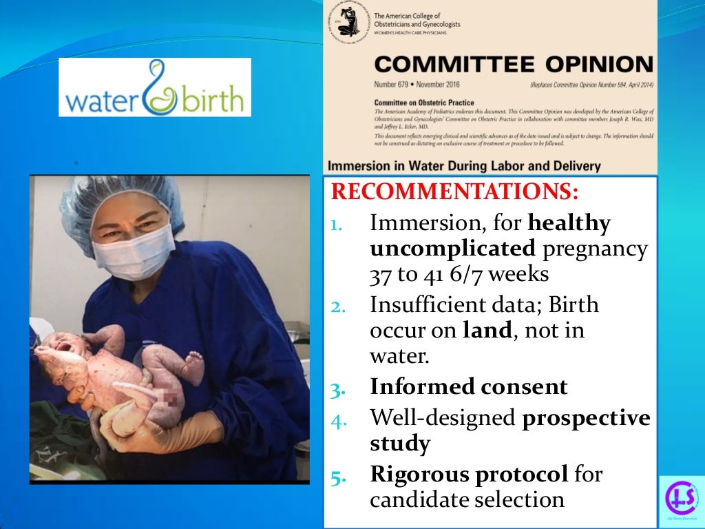 Water birth. Risk & Benefits