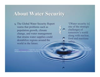 Water Security: Bonus material | PDF