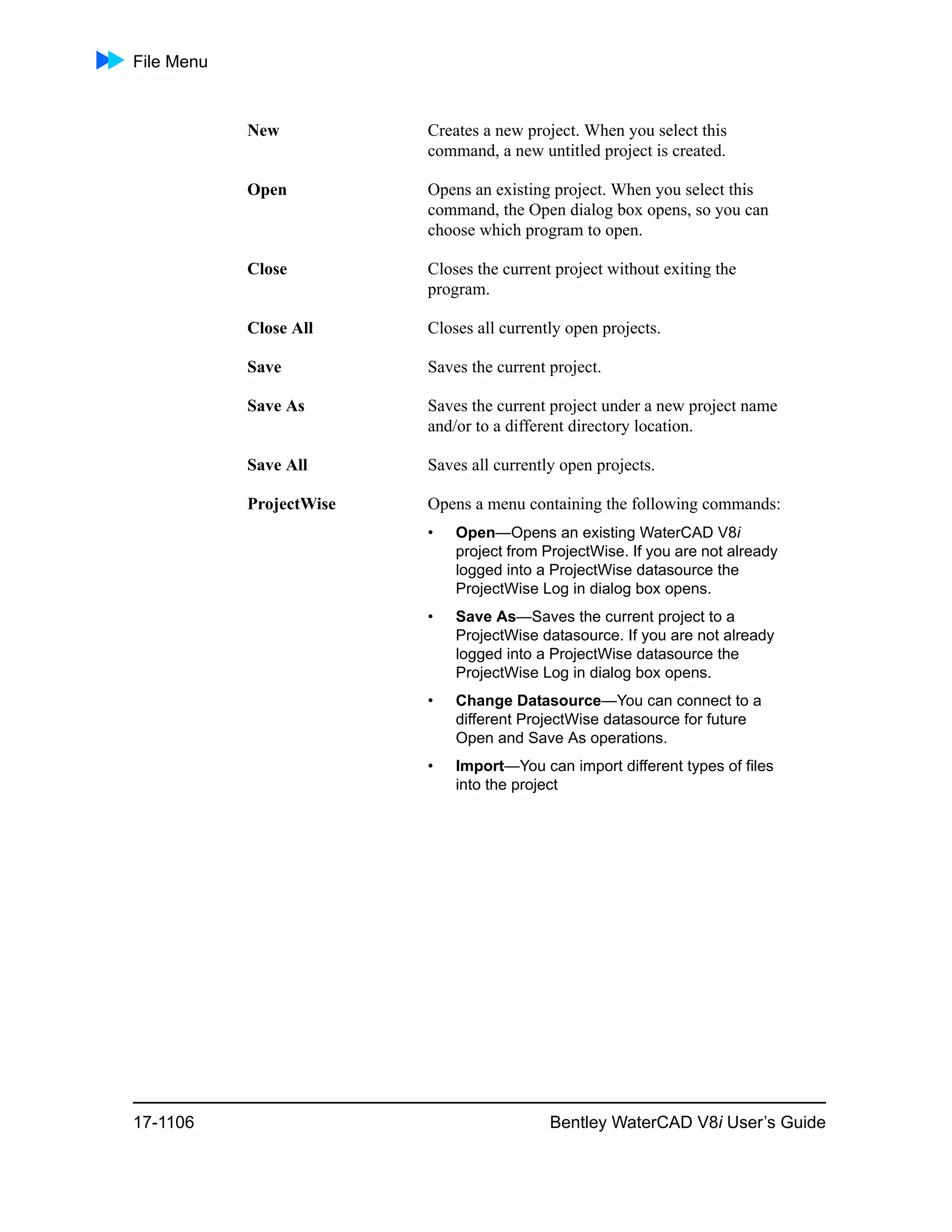 Water cad v8i user's guide