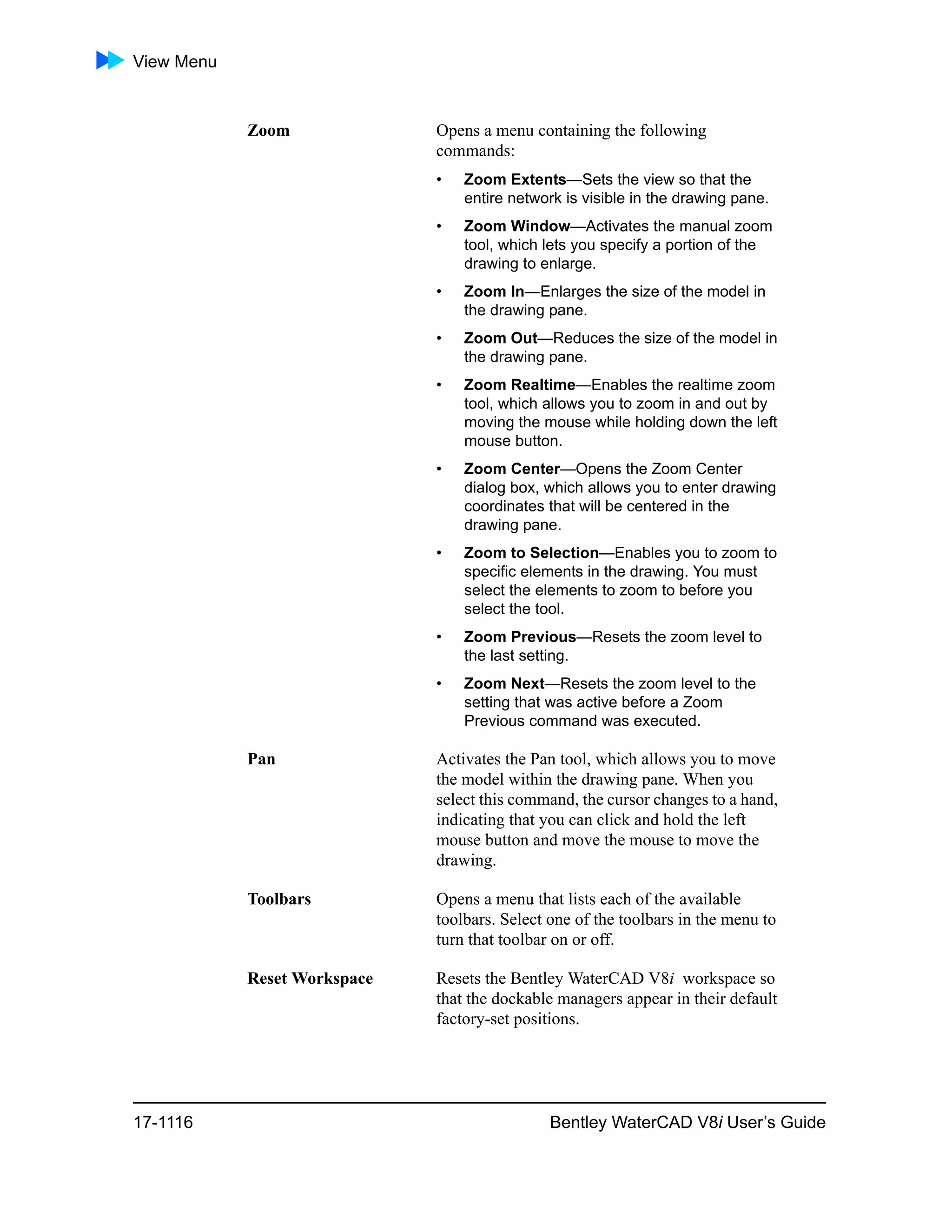 Water cad v8i user's guide