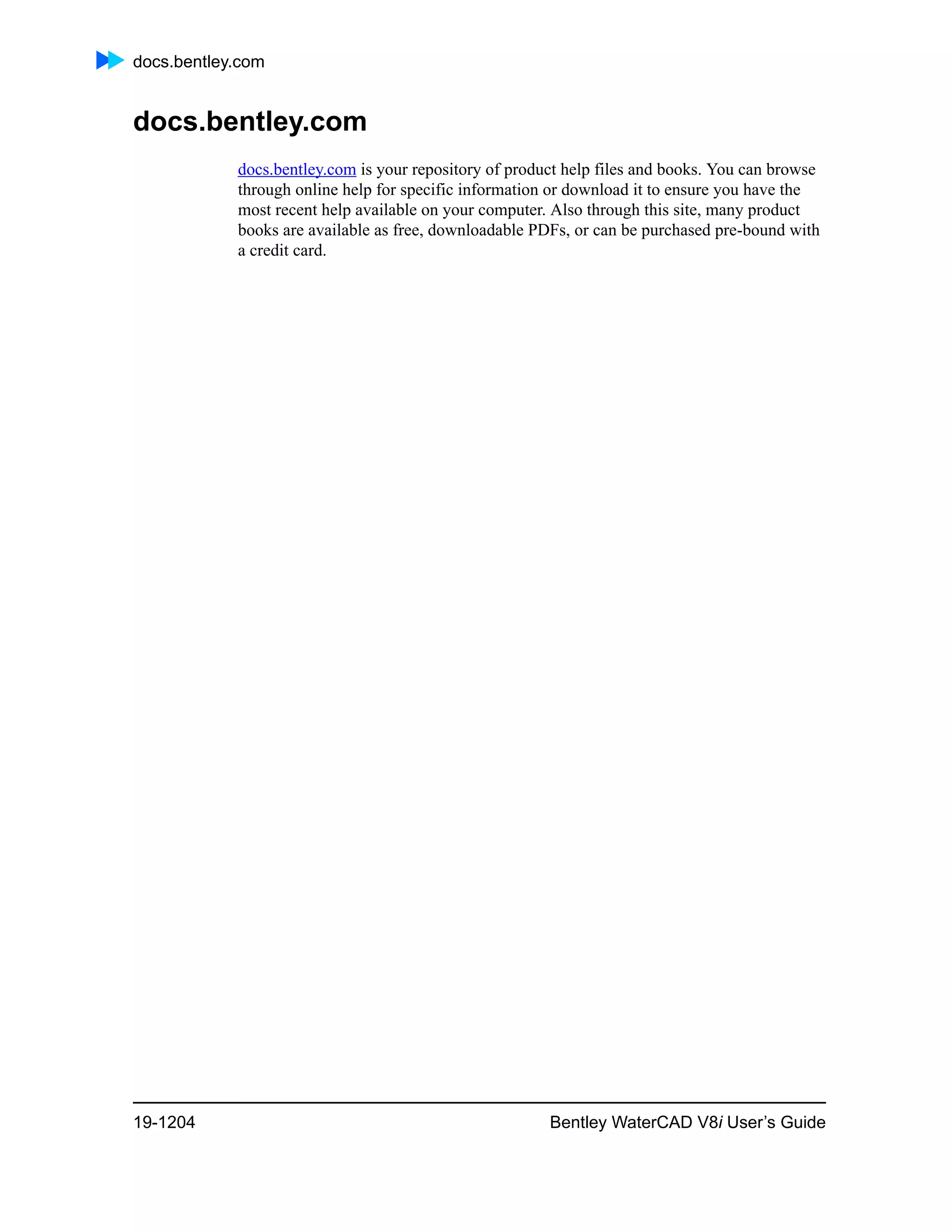 Water cad v8i user's guide