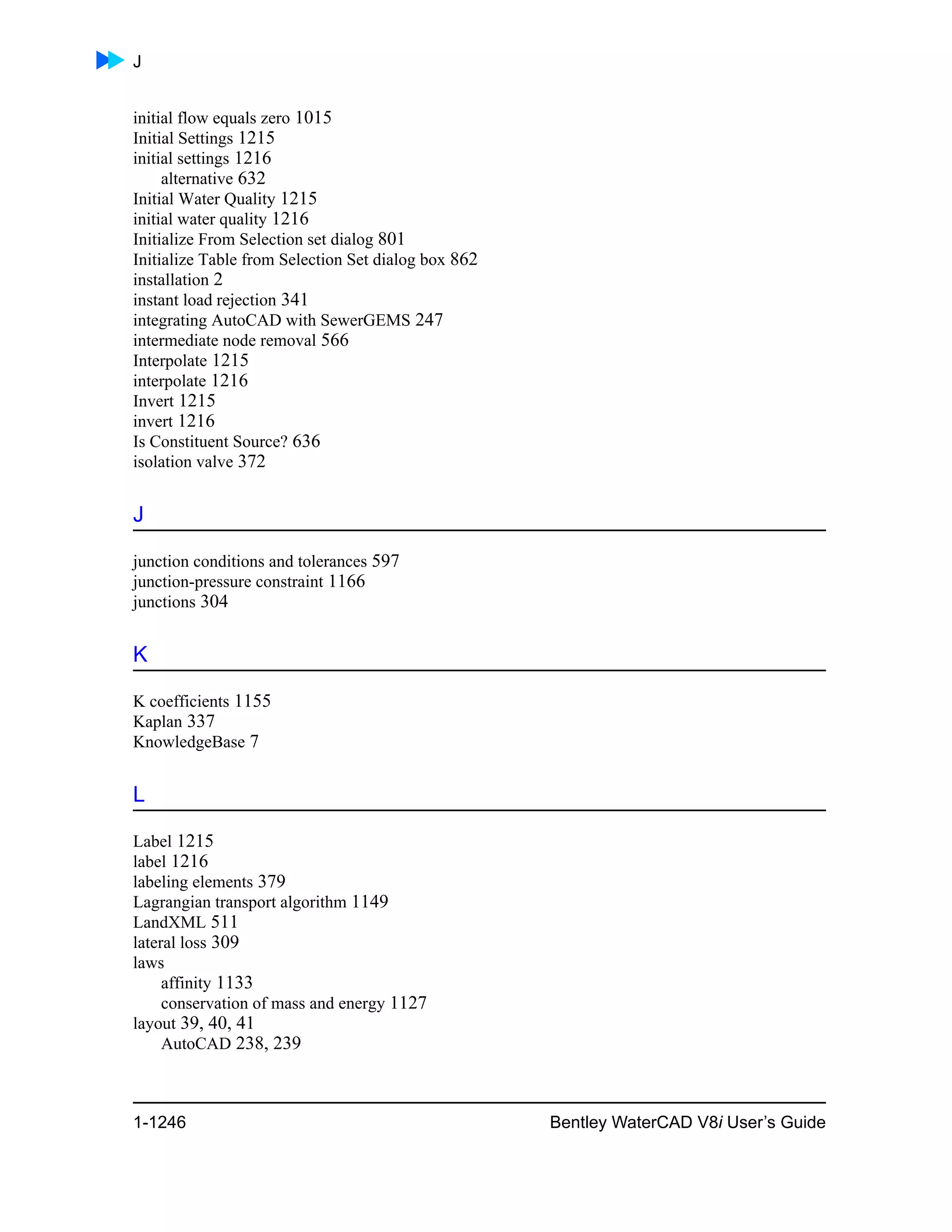 Water cad v8i user's guide